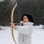 woman aiming on a target